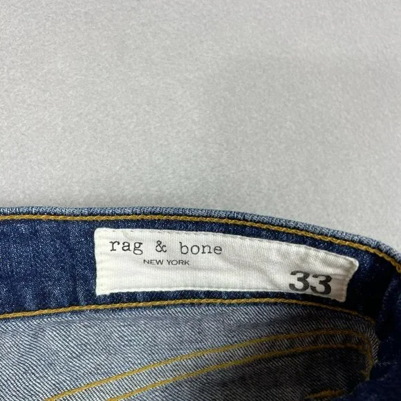 Rag & Bone Womens Distressed Dre Capri Jeans Size 33 Blue Raw Hem Deville Wash - Picture 10 of 14